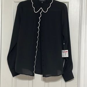 Laundry by Shelli Segal Black Blouse M